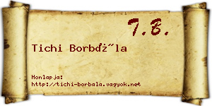 Tichi Borbála névjegykártya