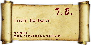 Tichi Borbála névjegykártya